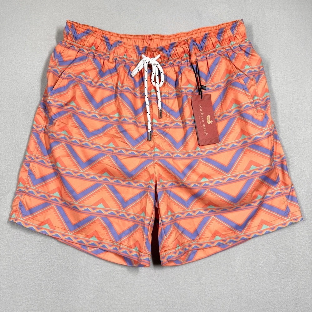 Southern Marsh Swim Trunks Mens Small Dockside Santiago Sunrise Southwestern NWT
